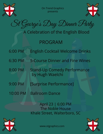 Free St. George's Day Program Template to Edit Online