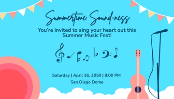 Free Music Festival Card Template to Edit Online
