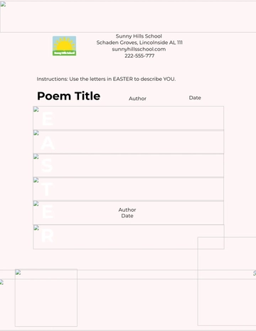 Free Easter Poem  Template to Edit Online