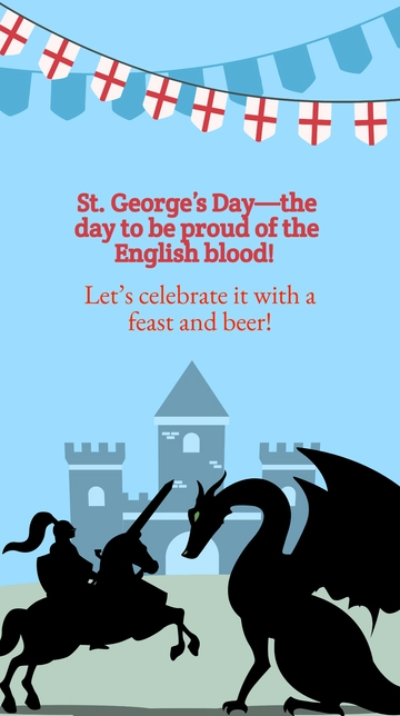 Free St. George's Day Whatsapp Status Template to Edit Online