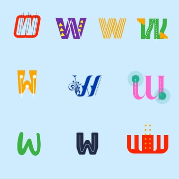 Free W Letter Design Template Clipart to Edit Online