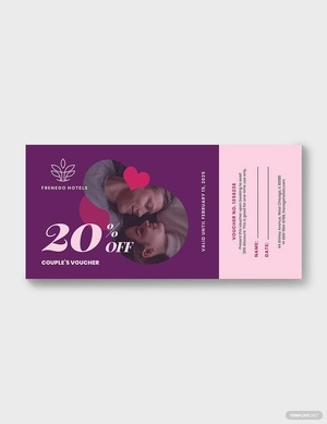 Relationship Romantic Love Voucher Template
