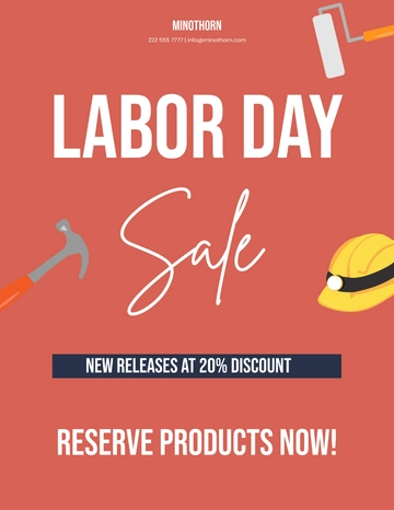 Free Sale Labor Day Flyer Template to Edit Online