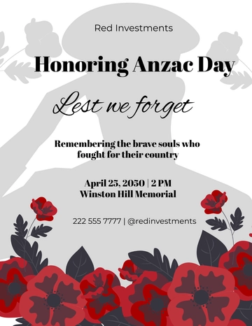 Free Anzac Day Flyer  Template to Edit Online