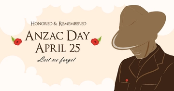 Free Anzac Day Facebook Post Template to Edit Online