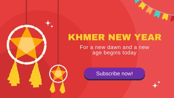 Free Khmer New Year Youtube Banner Template to Edit Online