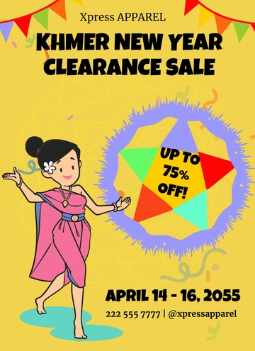 Free Khmer New Year Flyer  Template to Edit Online