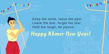 Free Khmer New Year Twitter Post  Template to Edit Online