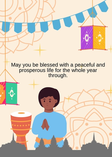 Free Khmer New Year Greeting Template to Edit Online