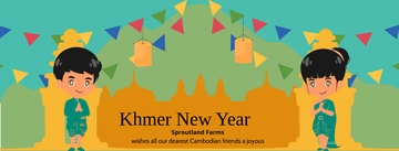 Free Khmer New Year Facebook Cover Banner Template to Edit Online
