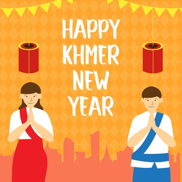 Free Khmer New Year Clipart Template to Edit Online