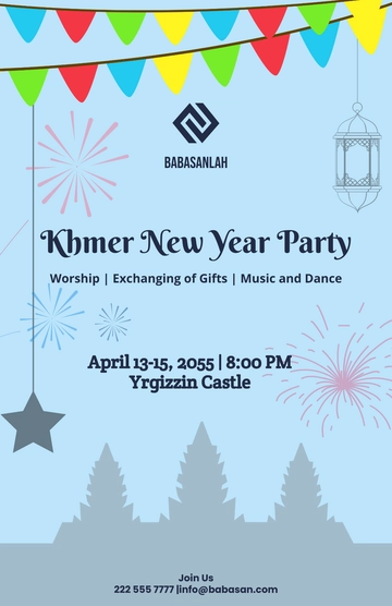 Free Khmer New Year Event Template to Edit Online