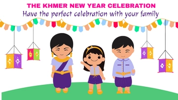 Free Khmer New Year Youtube Thumbnail Cover Template to Edit Online