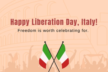 Free Italy Liberation Day Postcard Template to Edit Online