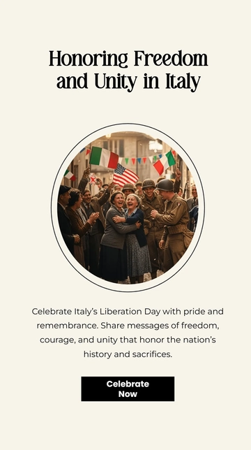 Free Italy Liberation Day Whatsapp Status Template to Edit Online