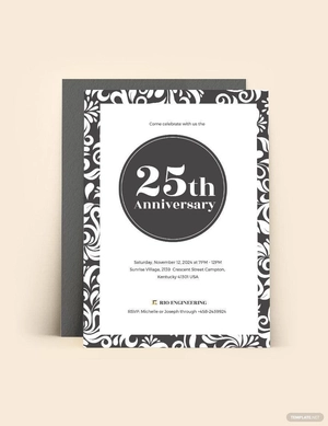 25th Anniversary Invitation Template