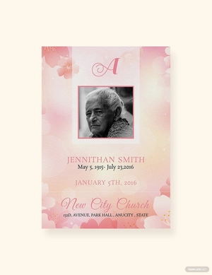 Water Color Funeral Thank You Card Template