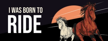 Free Horse Race Facebook Cover Banner Template to Edit Online