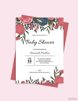 Floral Baby Shower Invitation Template