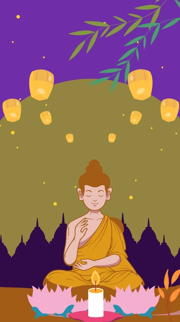 Free Vesak WallPaper Template to Edit Online