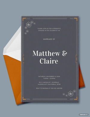 Letterpress Wedding Invitation