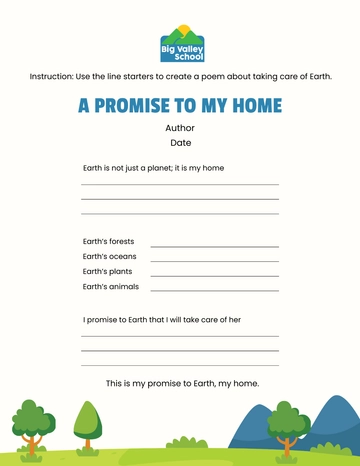 Free Earth Poem Template to Edit Online