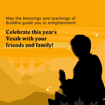 Free Vesak Linkedin Post Template to Edit Online