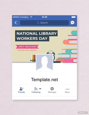 National Library Workers Day Facebook App Cover Template