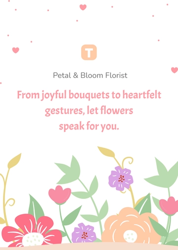 Free Flowers Message  Template to Edit Online