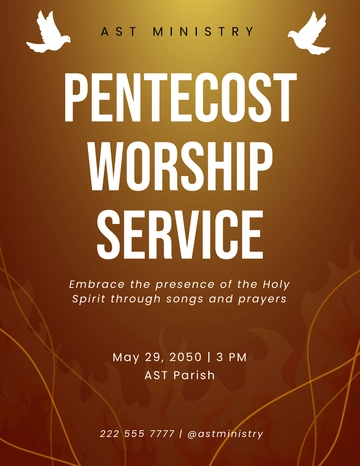Free Pentecost Sunday Flyer  Template to Edit Online