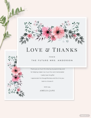 Bridal Shower Thank You Card Template