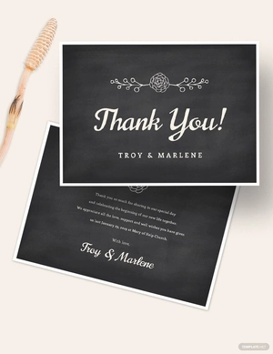 Chalkboard Thank You Card Template