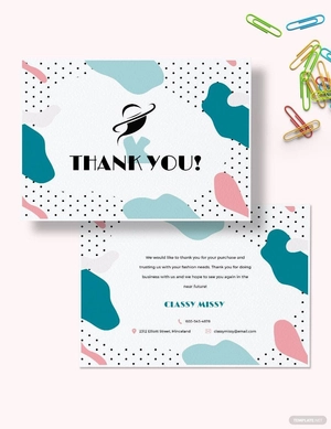Fashion Business Thank You Card Template