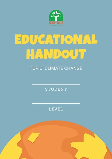 Free Climate Change Handout Template to Edit Online