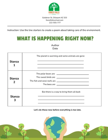 Free Climate Change Poem Template to Edit Online