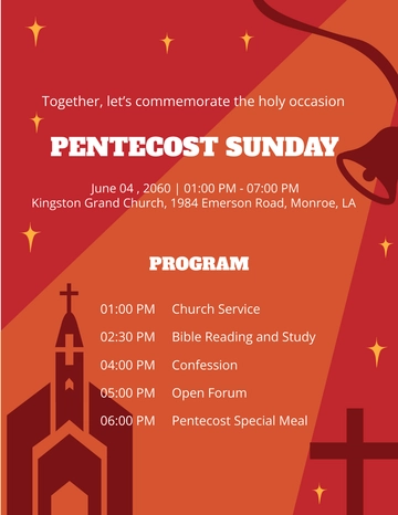 Free Pentecost Sunday Program Template to Edit Online