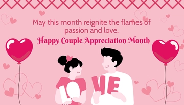 Free Couple Appreciation Month Card Template to Edit Online