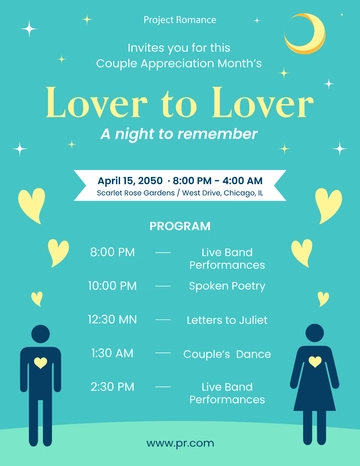 Free Couple Appreciation Month Program Template to Edit Online