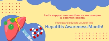 Free Hepatitis Awareness Month Facebook Cover Banner Template to Edit Online