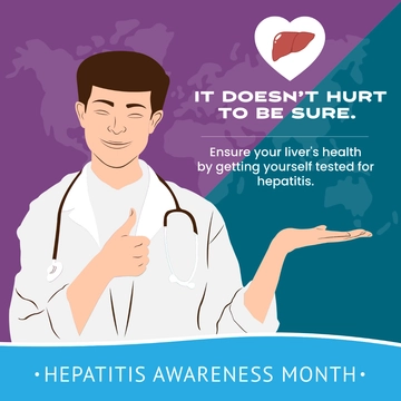 Free Hepatitis Awareness Month Whatsapp Post Template to Edit Online