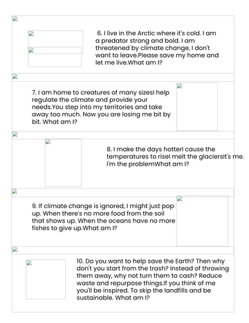 Free Climate Change Riddle Template to Edit Online