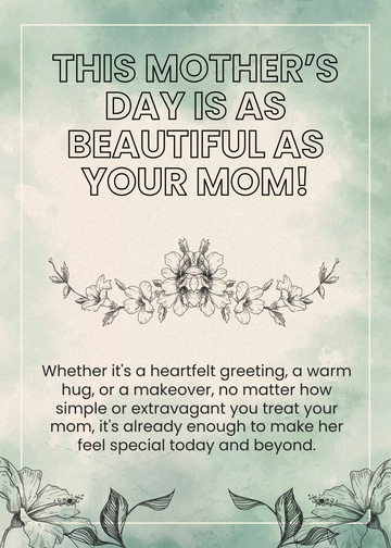 Free Mother's Day Observance Card Template to Edit Online