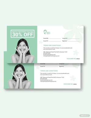 Beauty Treatment Voucher Template