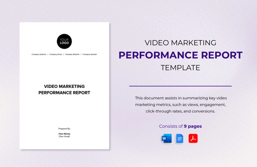 Video Marketing Performance Report Template Video Marketing Performance Report Template
