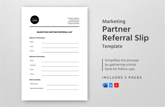 Marketing Partner Referral Slip Template