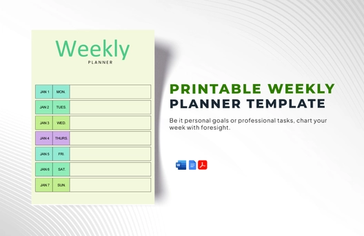 Printable Weekly Planner Template