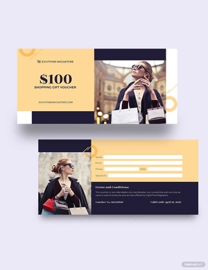 $100 Shopping Voucher Template