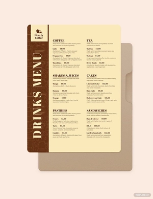 Cafe Coffee shop Flyer Menu Template