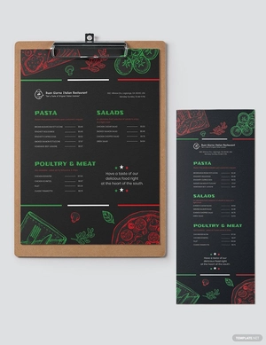 Elegant Italian Menu Template