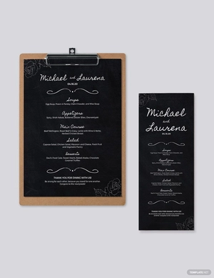Chalkboard Wedding Menu Template